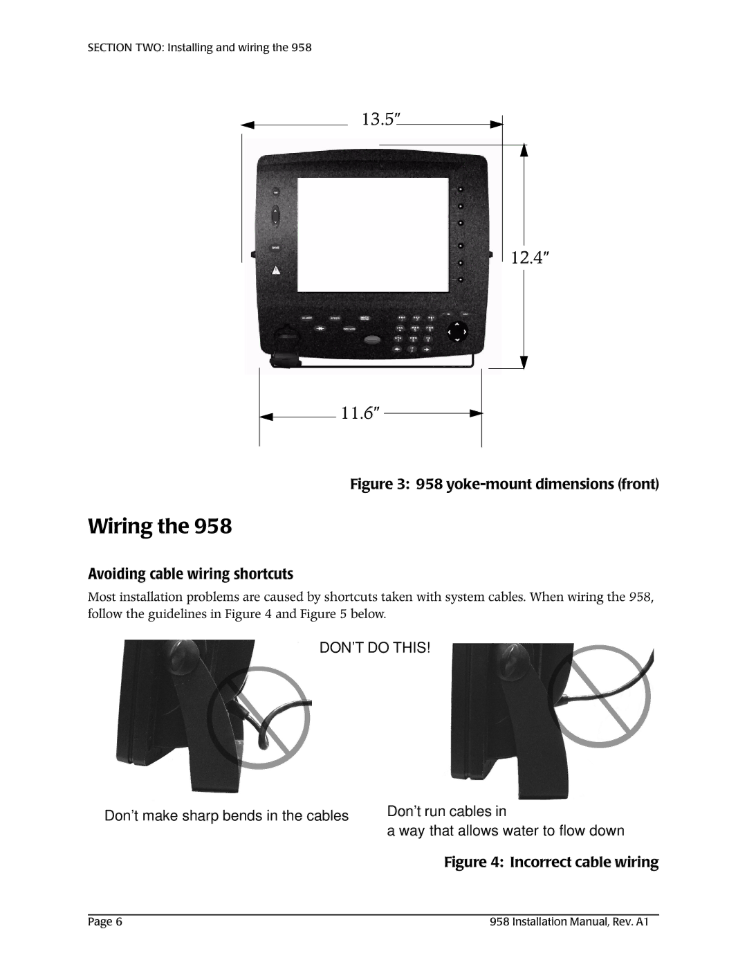 NorthStar Navigation 978/897-6600, 800/628-4487 installation manual Wiring, Avoiding cable wiring shortcuts 