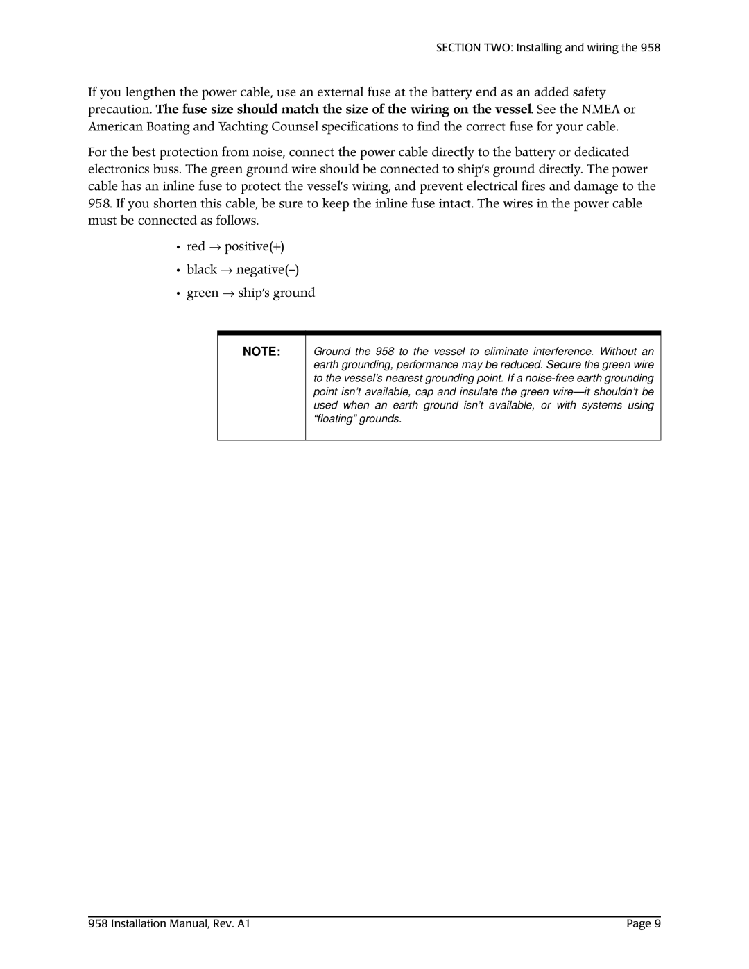 NorthStar Navigation 800/628-4487, 978/897-6600 installation manual Section TWO Installing and wiring 