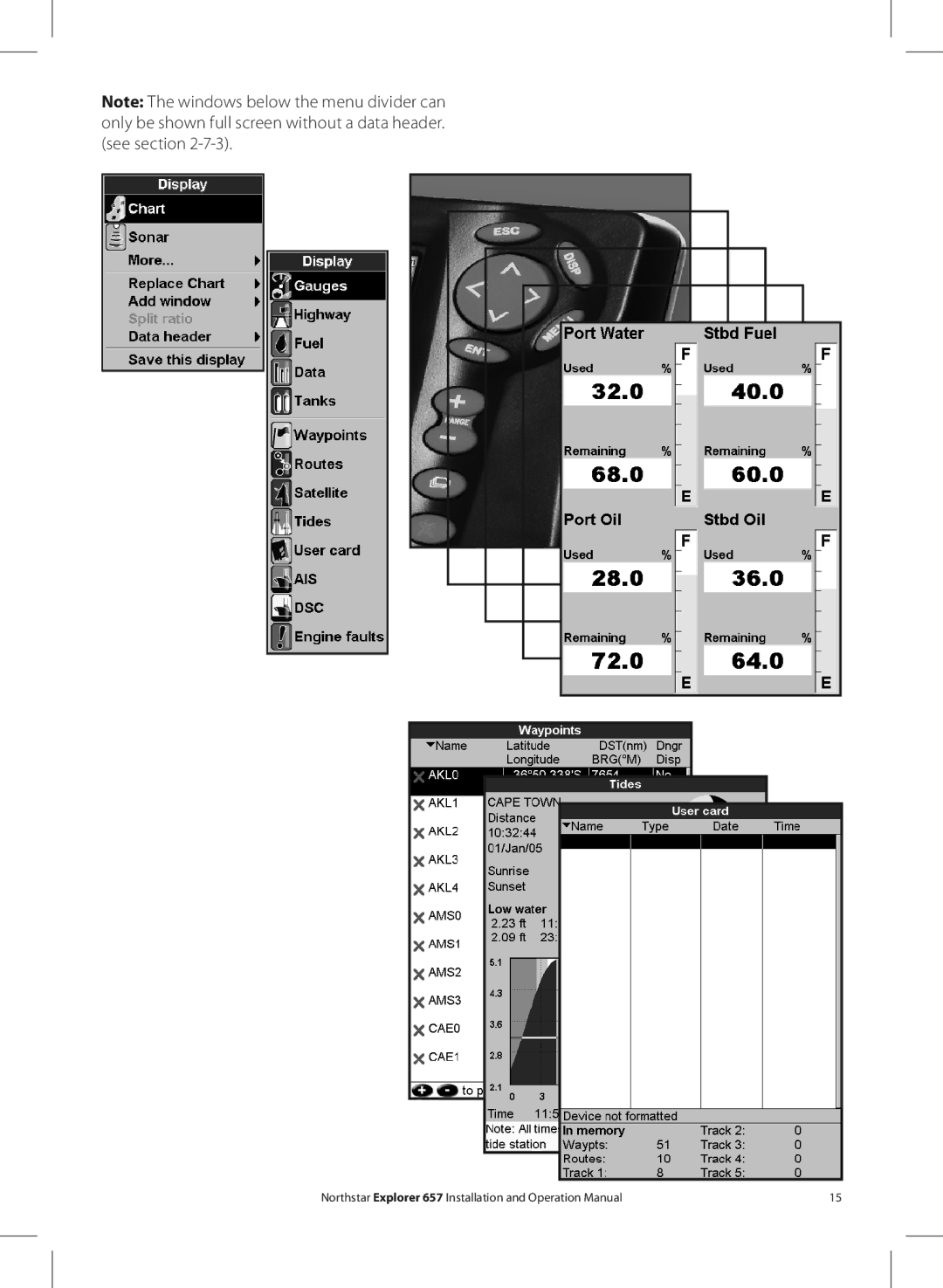 NorthStar Navigation EXPLORER 657 operation manual 