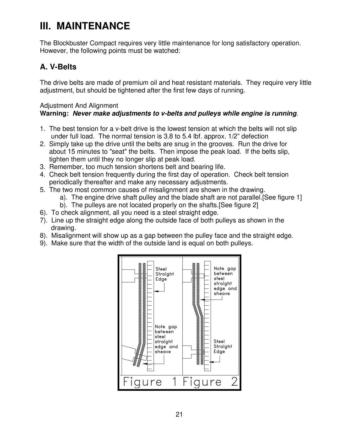 Norton Abrasives BBC157, BBC547, BBC207 owner manual III. Maintenance, Belts 