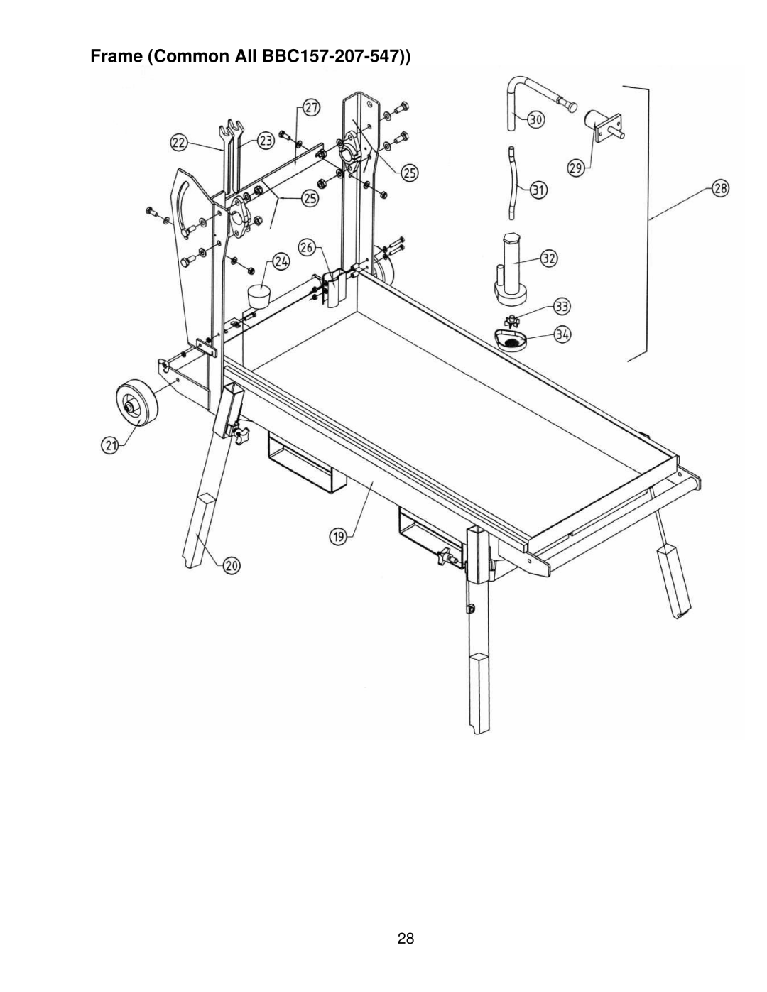 Norton Abrasives BBC547, BBC207 owner manual Frame Common All BBC157-207-547 