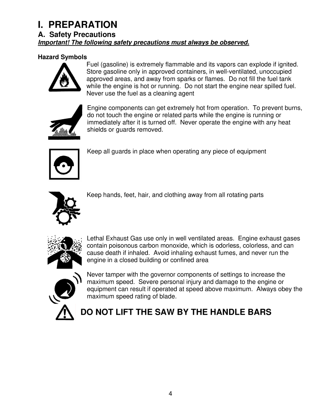 Norton Abrasives BBC547, BBC157, BBC207 owner manual Safety Precautions, Hazard Symbols 