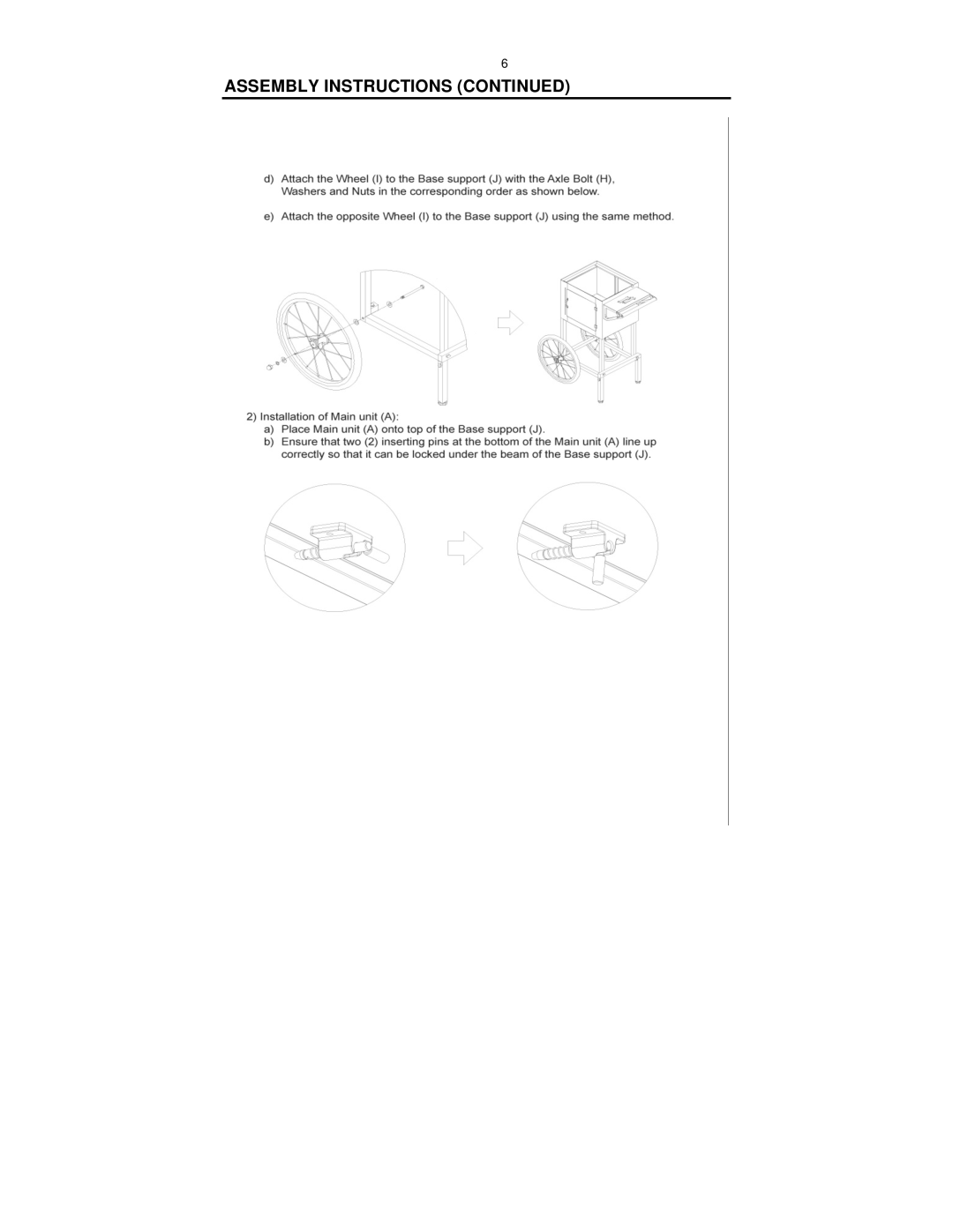 Nostalgia Electrics CCP-510 BLK manual Assembly Instructions 