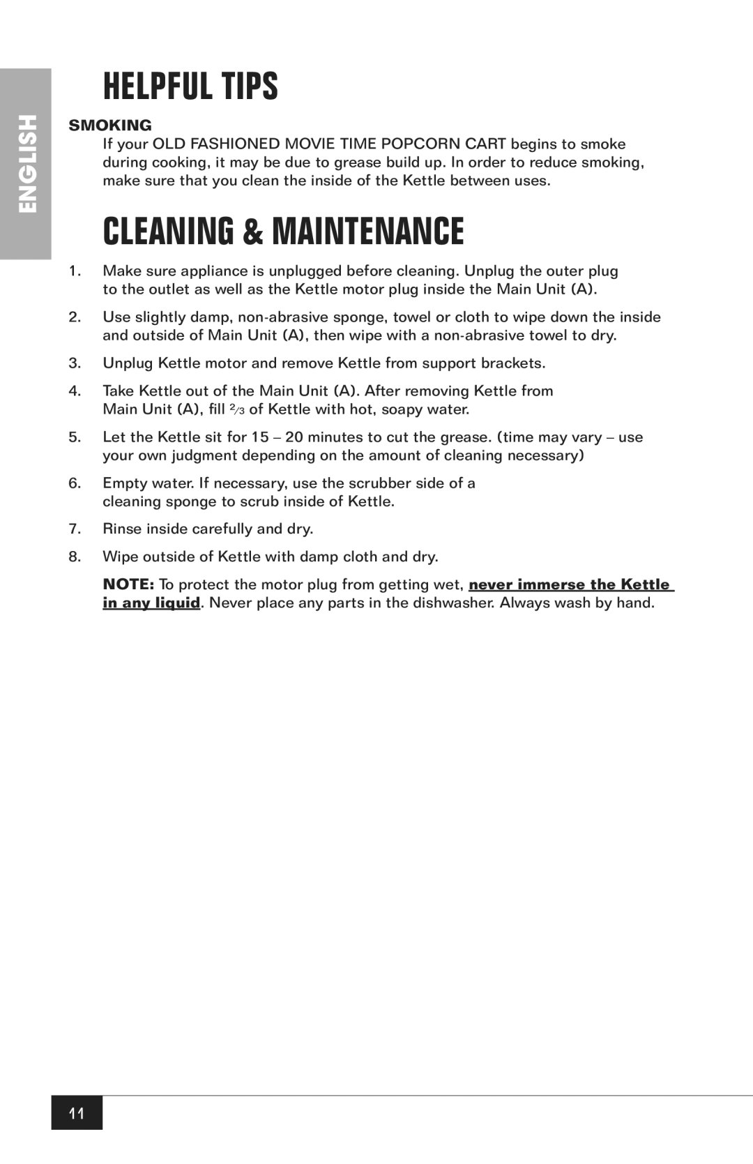 Nostalgia Electrics CCP200 manual Helpful Tips, Cleaning & Maintenance 