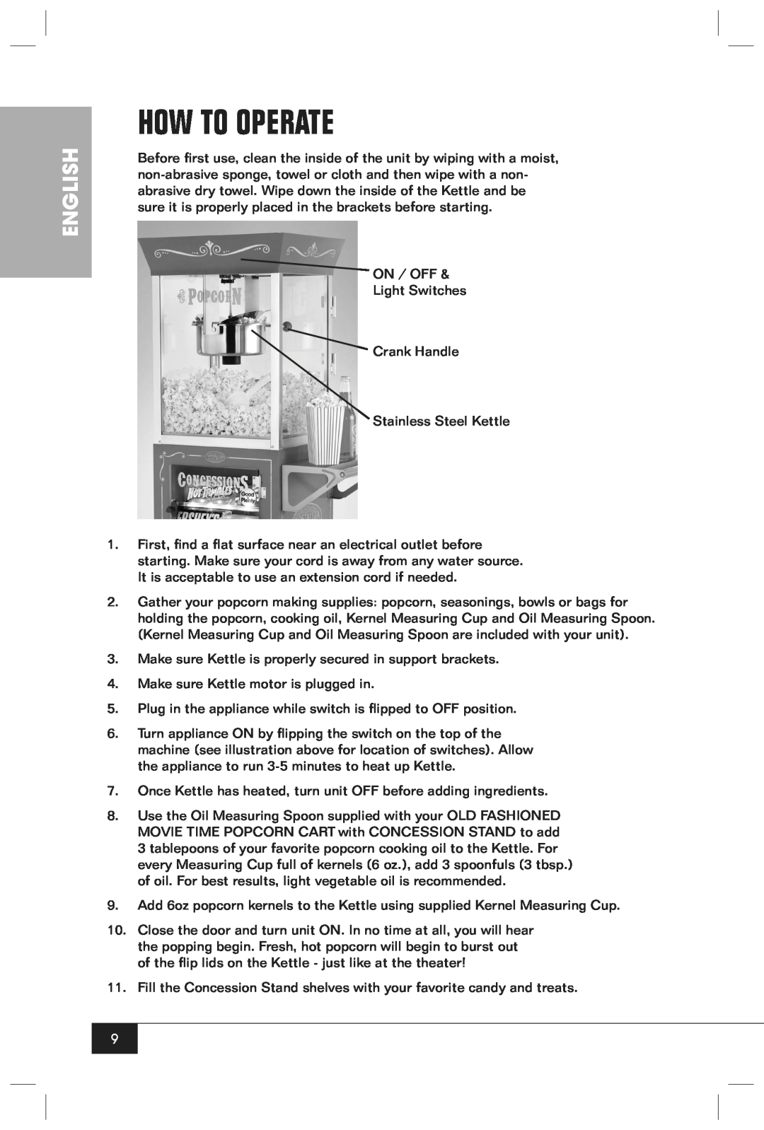 Nostalgia Electrics CCP610 manual How To Operate, English 