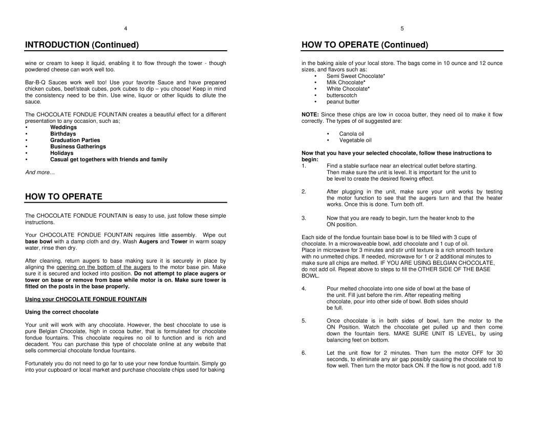 Nostalgia Electrics DFF-310 specifications Introduction, HOW to Operate 