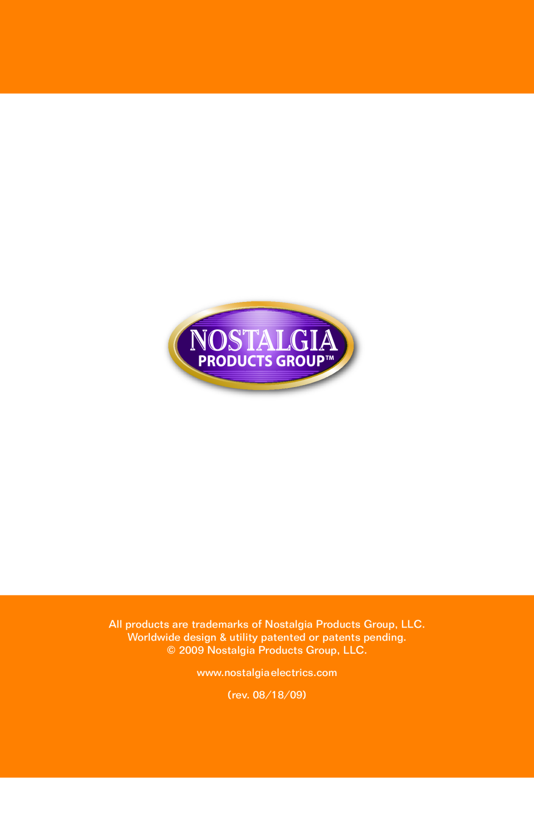 Nostalgia Electrics EQM-200 manual Nostalgia Products Group, LLC 