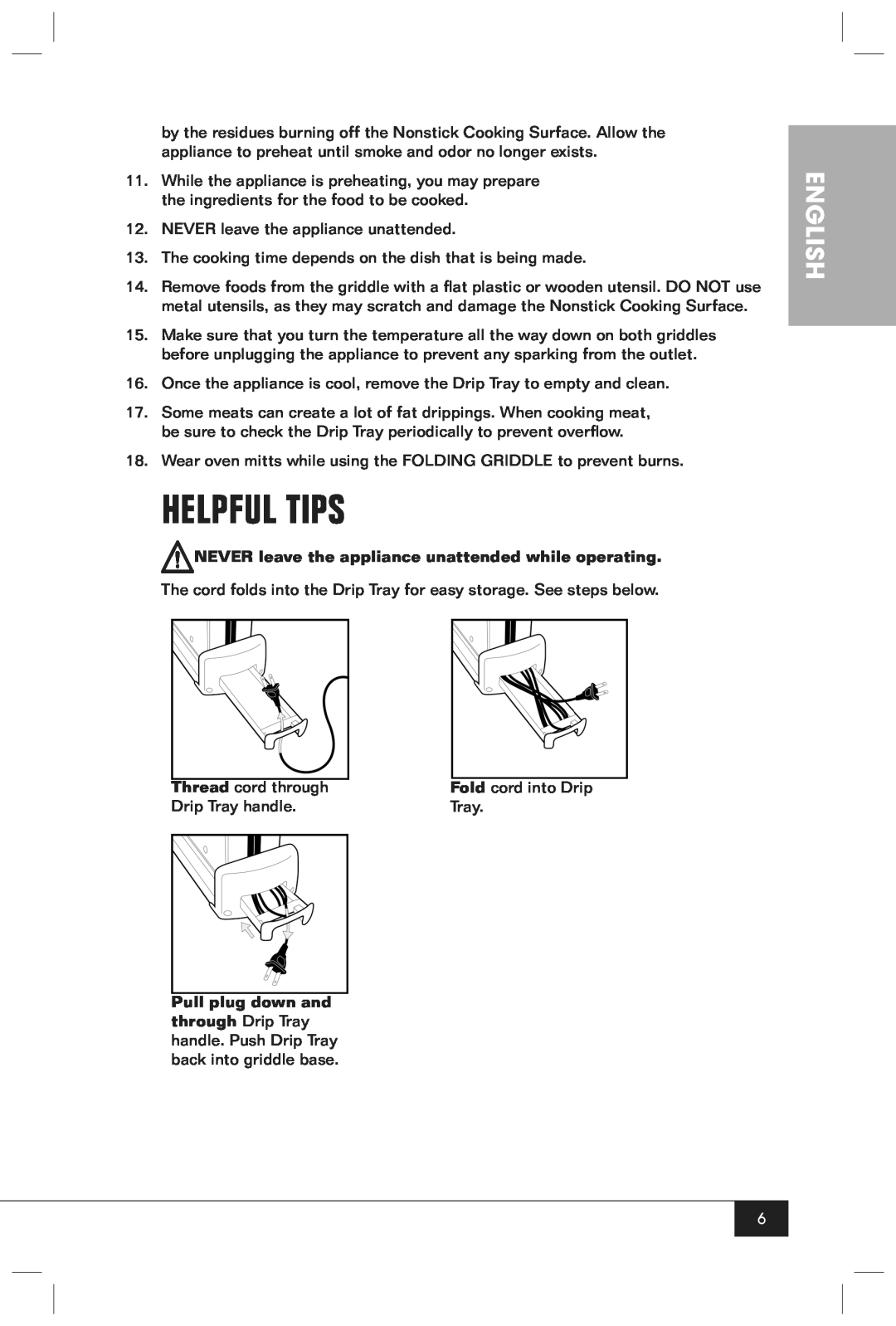Nostalgia Electrics FG100 manual Helpful Tips, English 