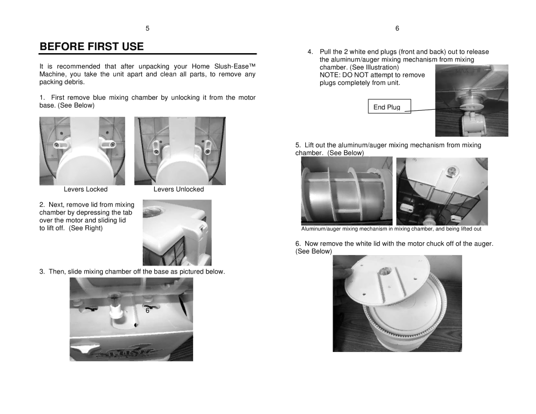 Nostalgia Electrics HSM-250D, HSM-CVS, HSM-245 manual Before First USE, End Plug 