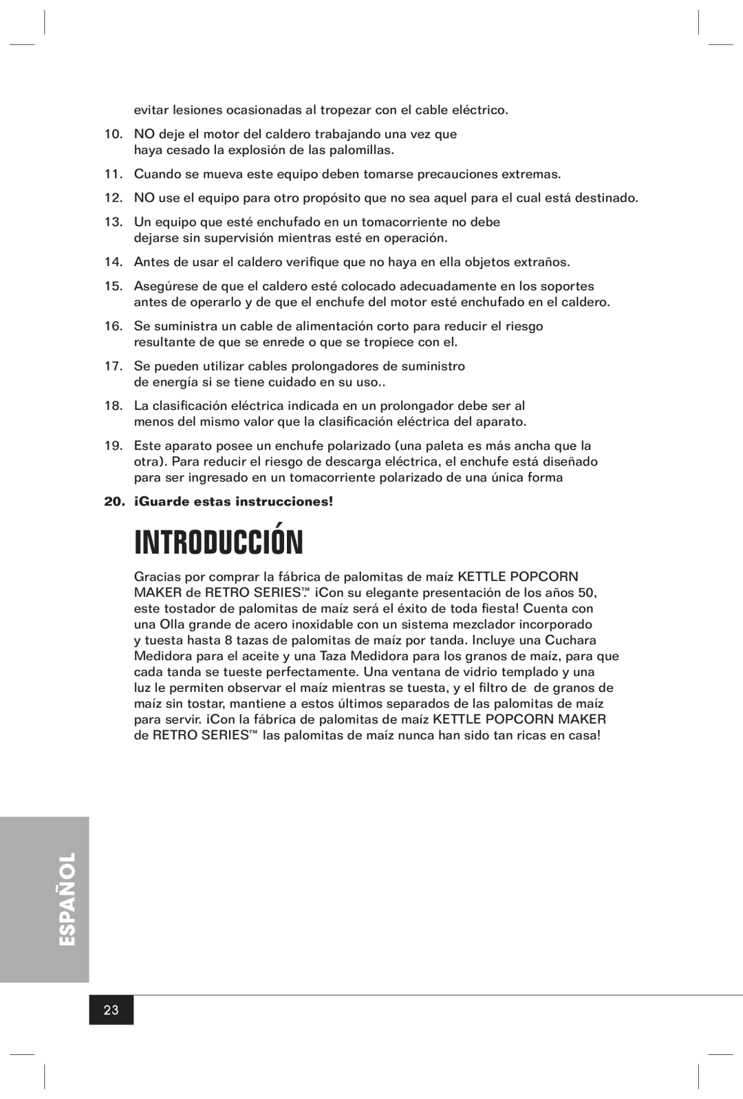 Nostalgia Electrics RKP630 manual Introducción 