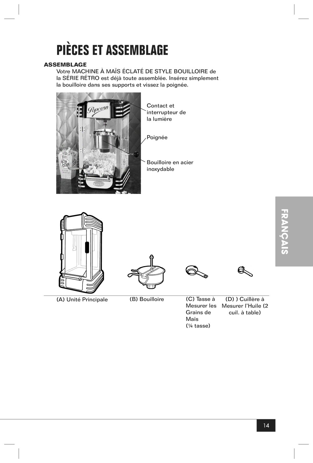 Nostalgia Electrics RKP630SERIES manual Pièces ET Assemblage 