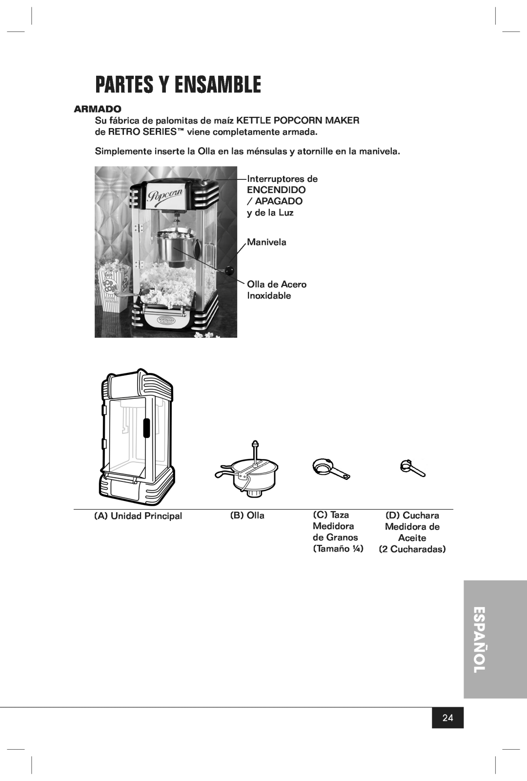Nostalgia Electrics RKP630SERIES manual Partes Y Ensamble, Español, Armado 