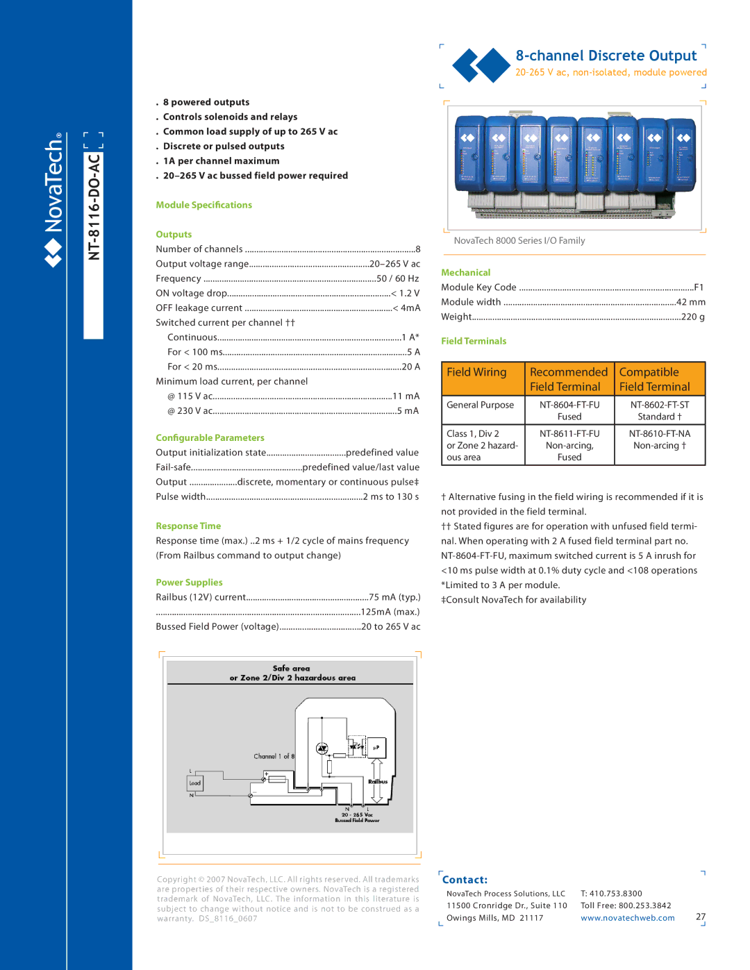 NotaTech 8000SeriesI/O manual NT-8116-DO-AC 