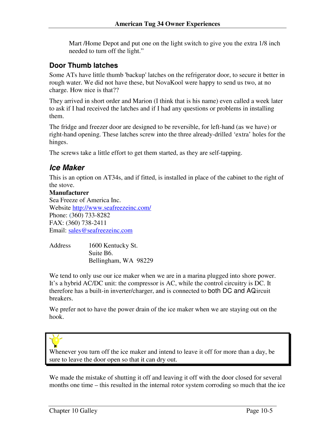 Nova Kool CHAPTER 10 user manual Ice Maker, Door Thumb latches 