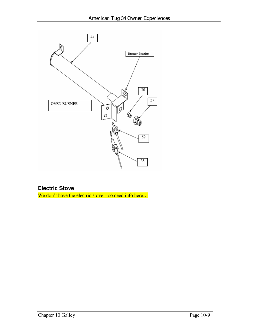 Nova Kool CHAPTER 10 user manual Electric Stove 