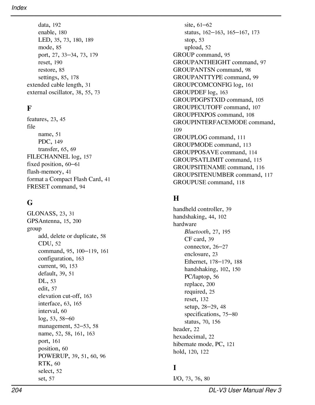 Novatel DL-V3 user manual Bluetooth, 27, 204 