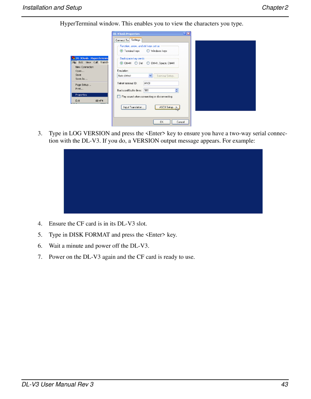 Novatel DL-V3 user manual Installation and Setup Chapter 