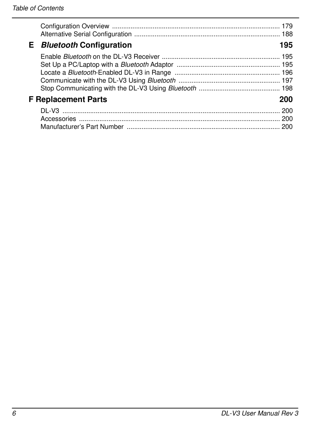 Novatel DL-V3 user manual Bluetooth Configuration 195 