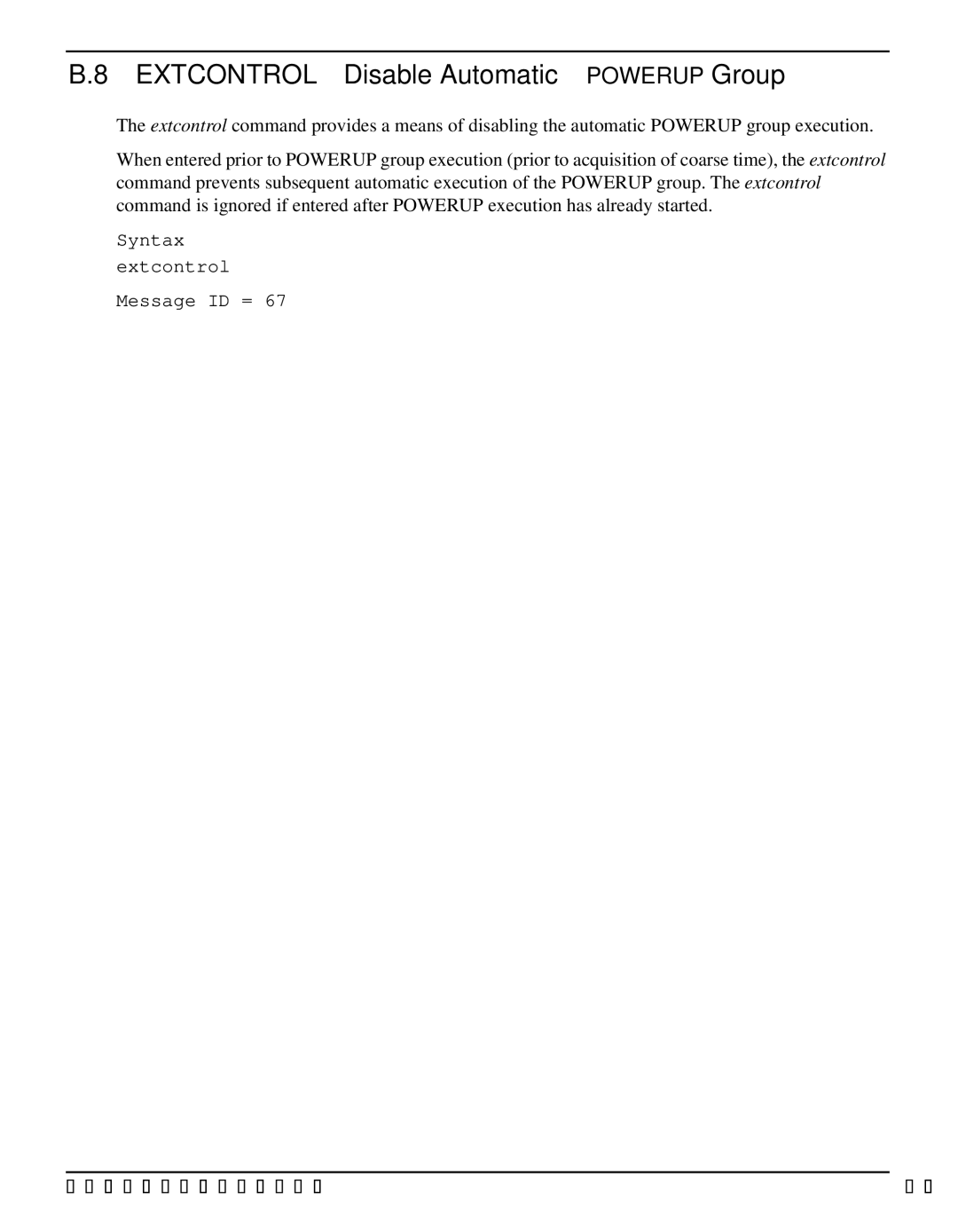 Novatel DL-V3 user manual Extcontrol Disable Automatic Powerup Group 