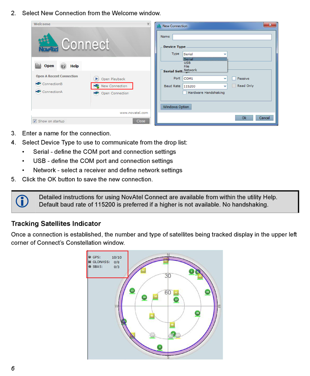 Novatel GM-14915095 quick start Tracking Satellites Indicator 