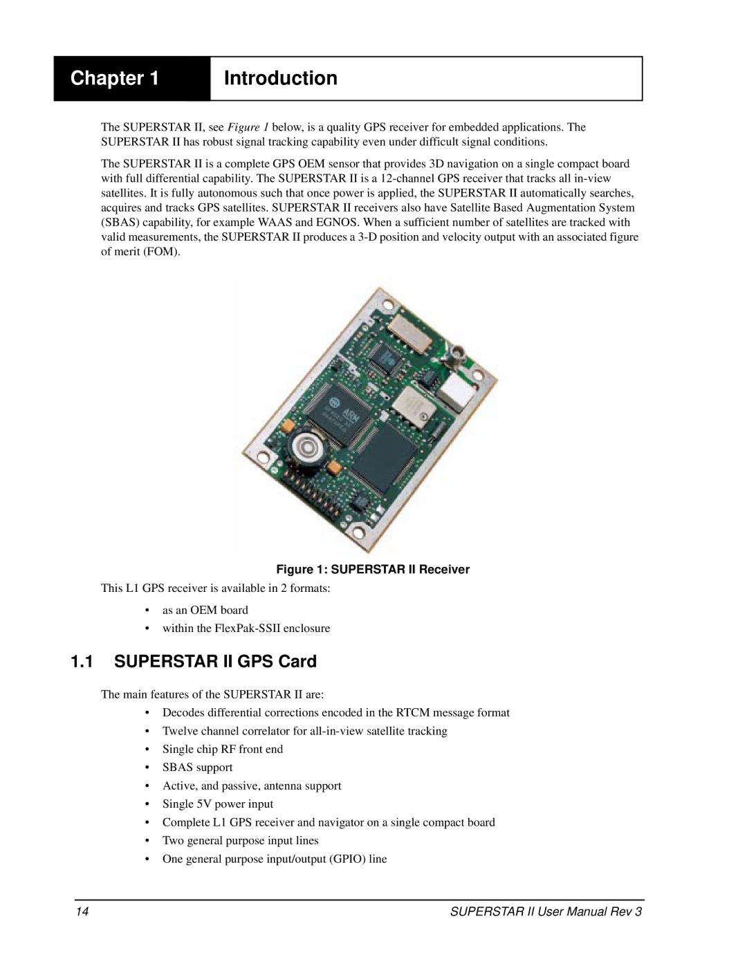 Novatel OM-20000077 user manual Introduction, Superstar II GPS Card 