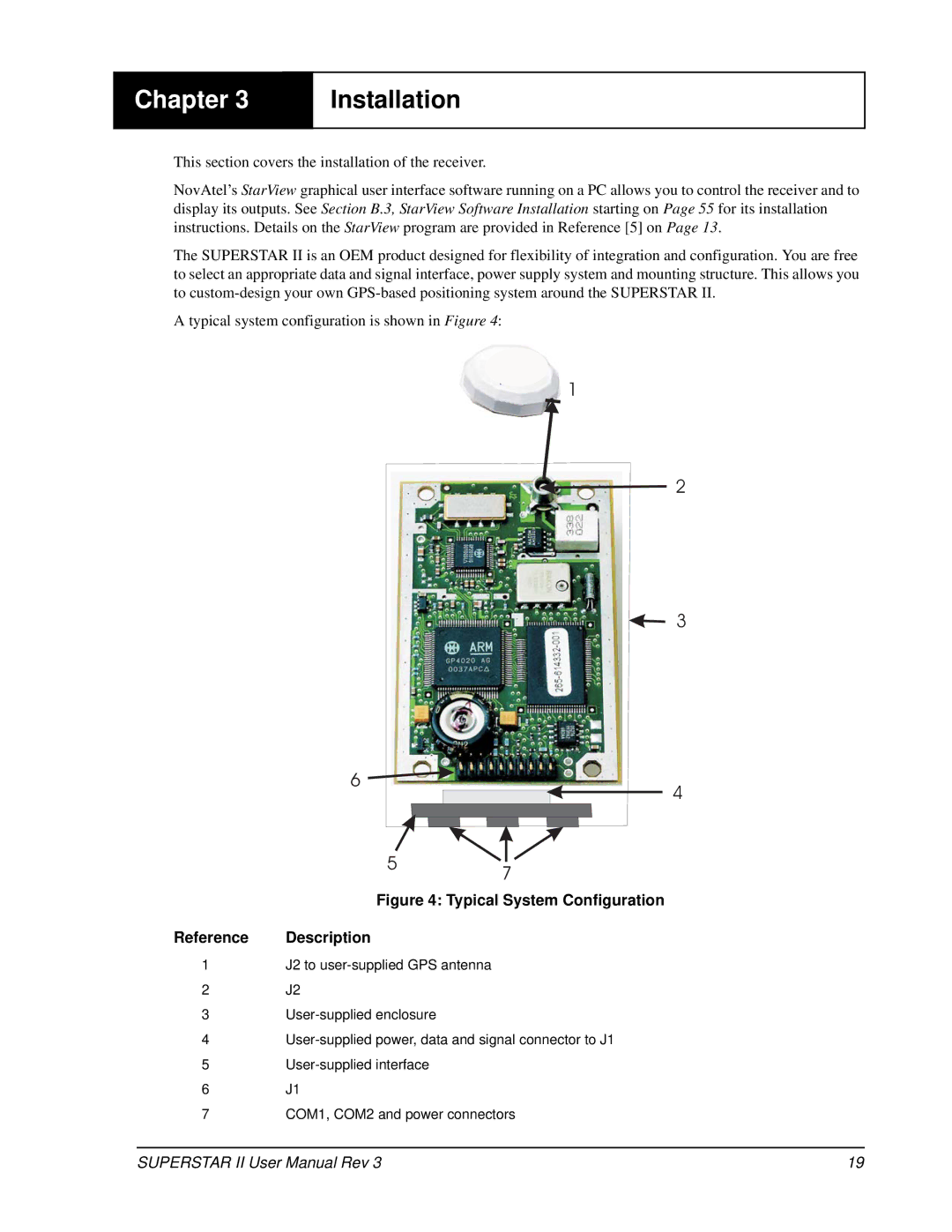 Novatel OM-20000077 user manual Installation, Typical System Configuration Reference Description 