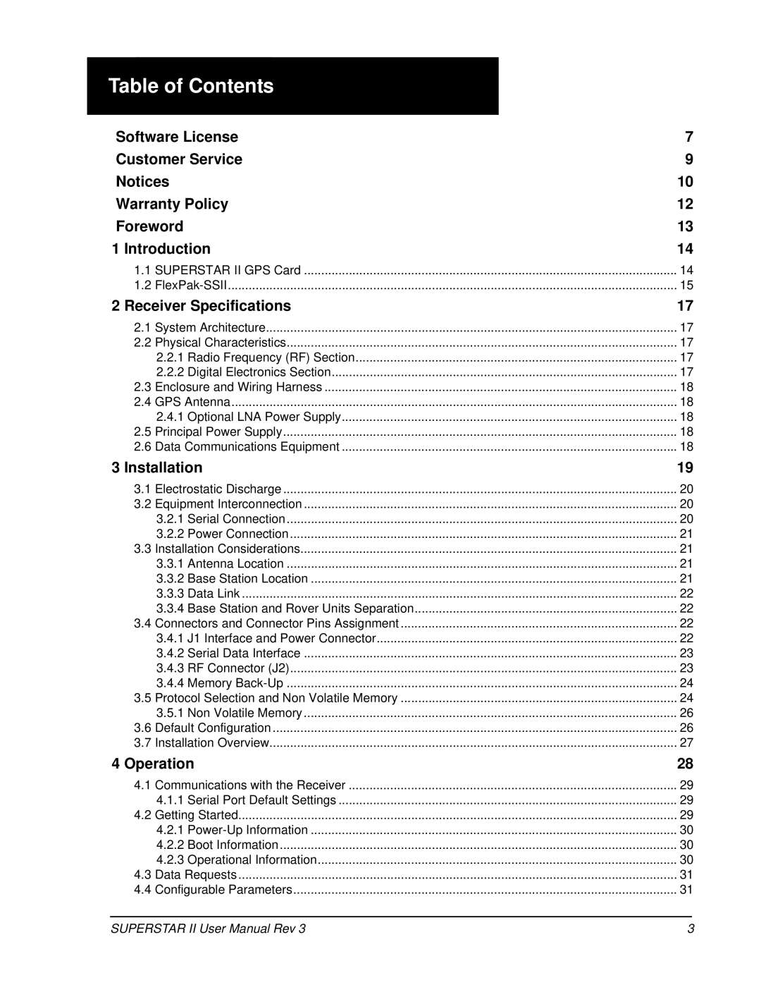 Novatel OM-20000077 user manual Table of Contents 