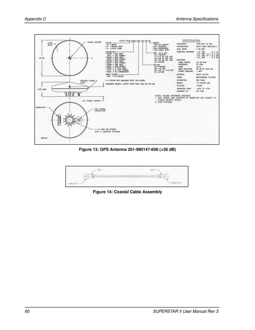 Novatel OM-20000077 user manual GPS Antenna 201-990147-606 +26 dB 