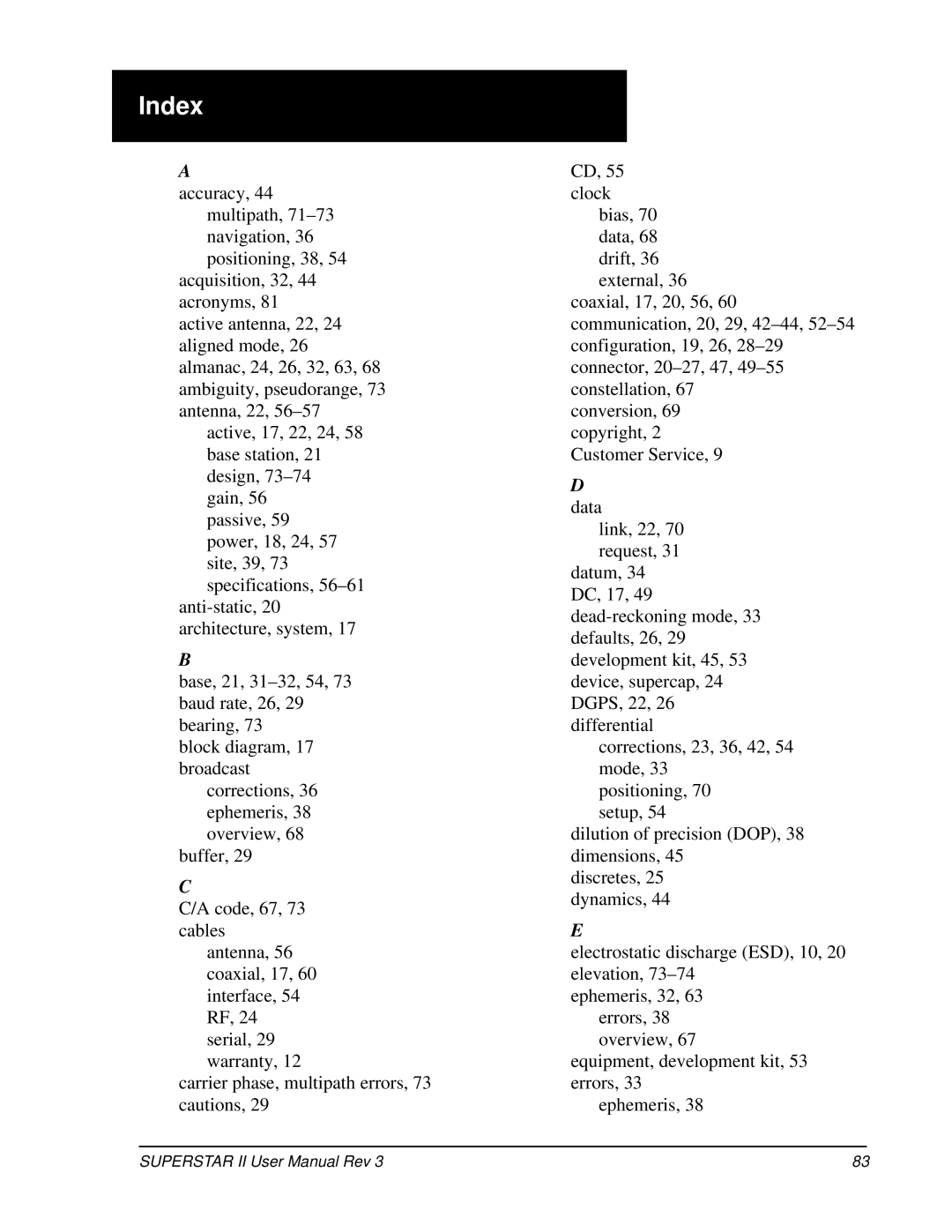 Novatel OM-20000077 user manual Index 