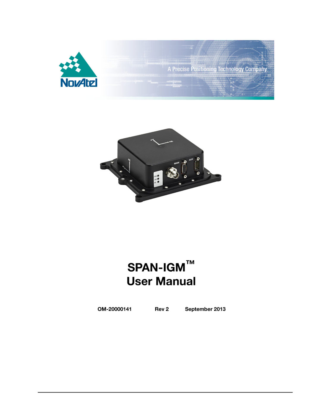 Novatel user manual Span-Igm, OM-20000141 Rev September 