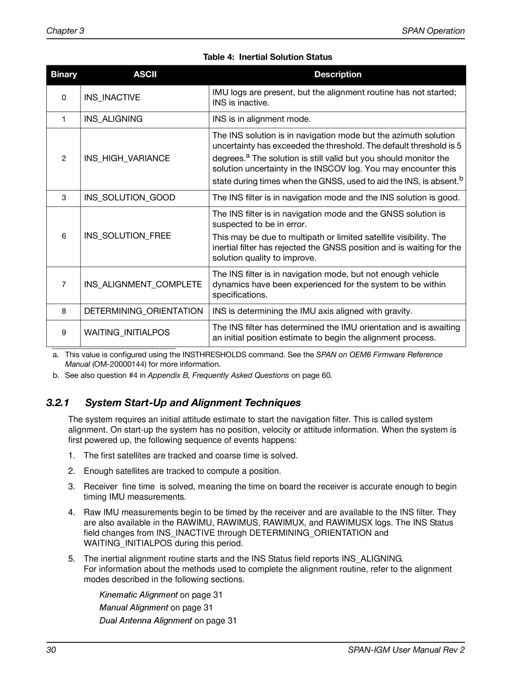 Novatel OM-20000141 user manual System Start-Up and Alignment Techniques, Ascii 