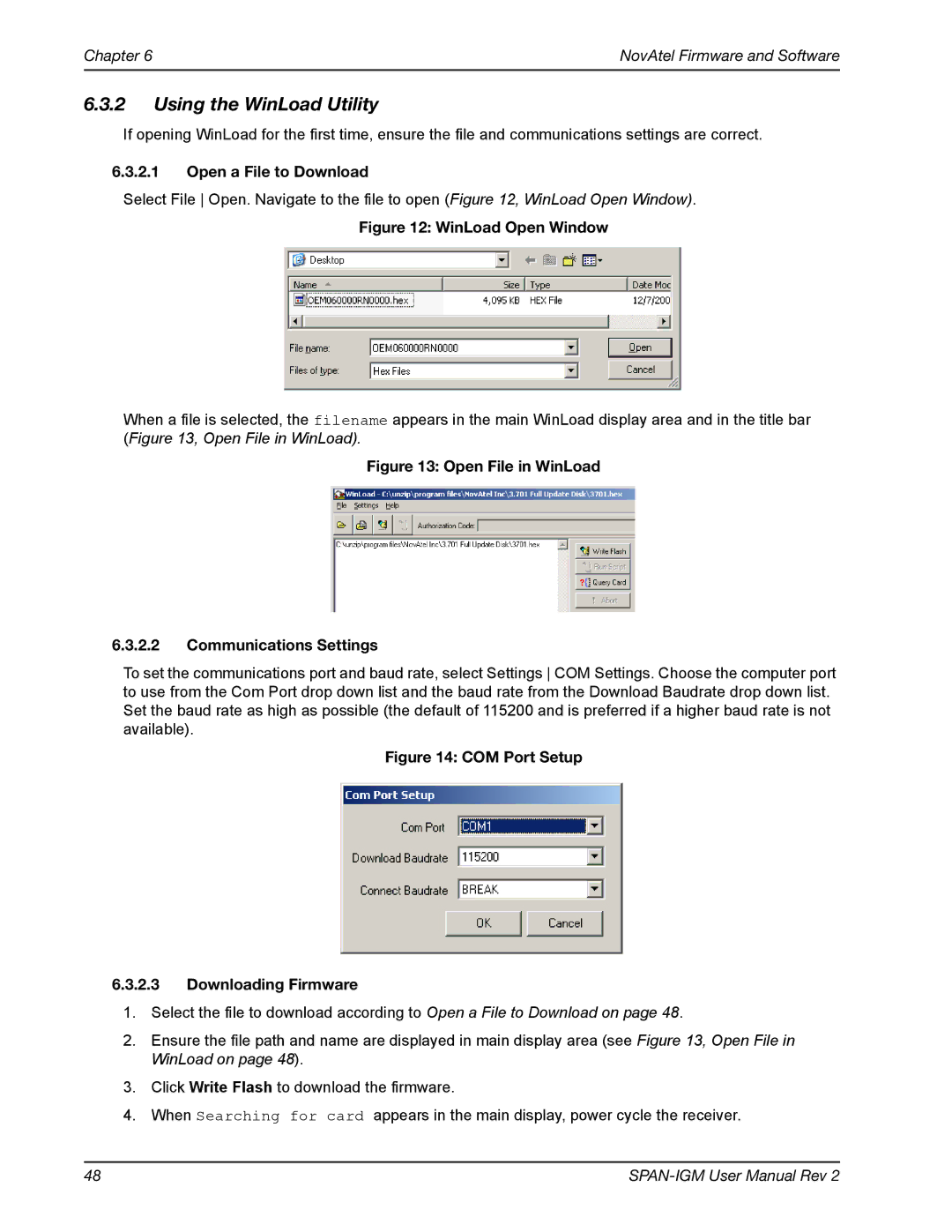 Novatel OM-20000141 user manual Using the WinLoad Utility, Open a File to Download 