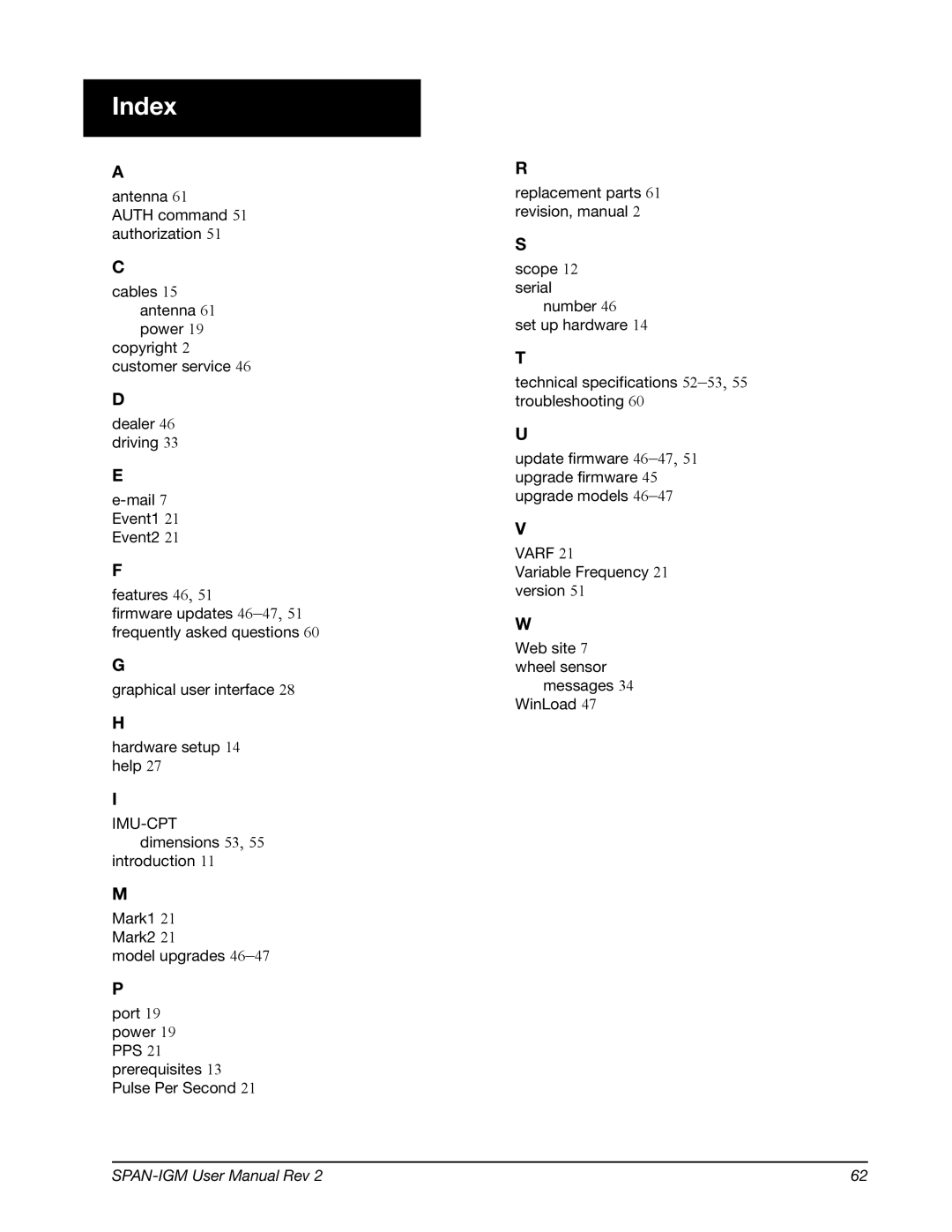 Novatel OM-20000141 user manual Index 