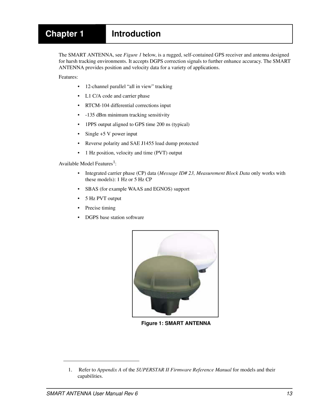 Novatel SMART ANTENNA user manual Chapter, Introduction 