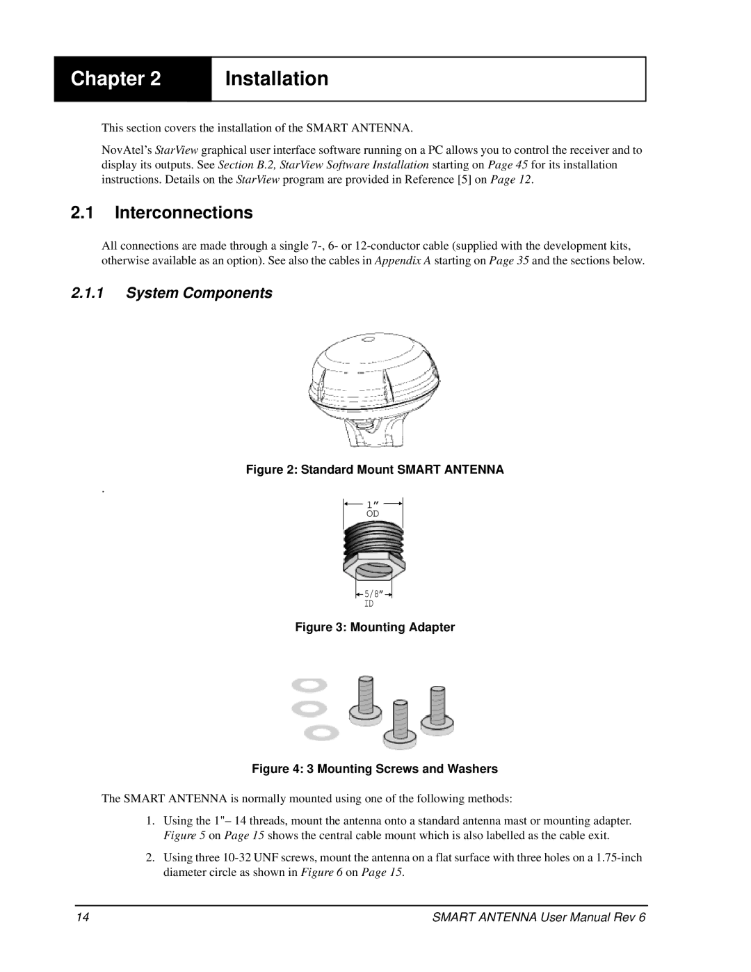 Novatel SMART ANTENNA user manual Installation, Interconnections, System Components 