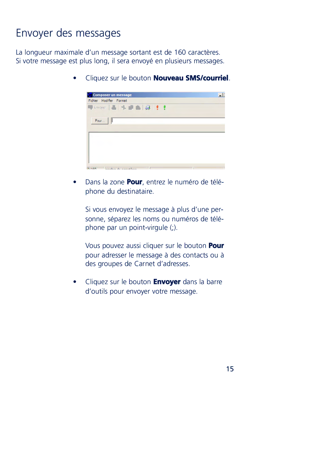 Novatel Wireless MCD3000 quick start Envoyer des messages 