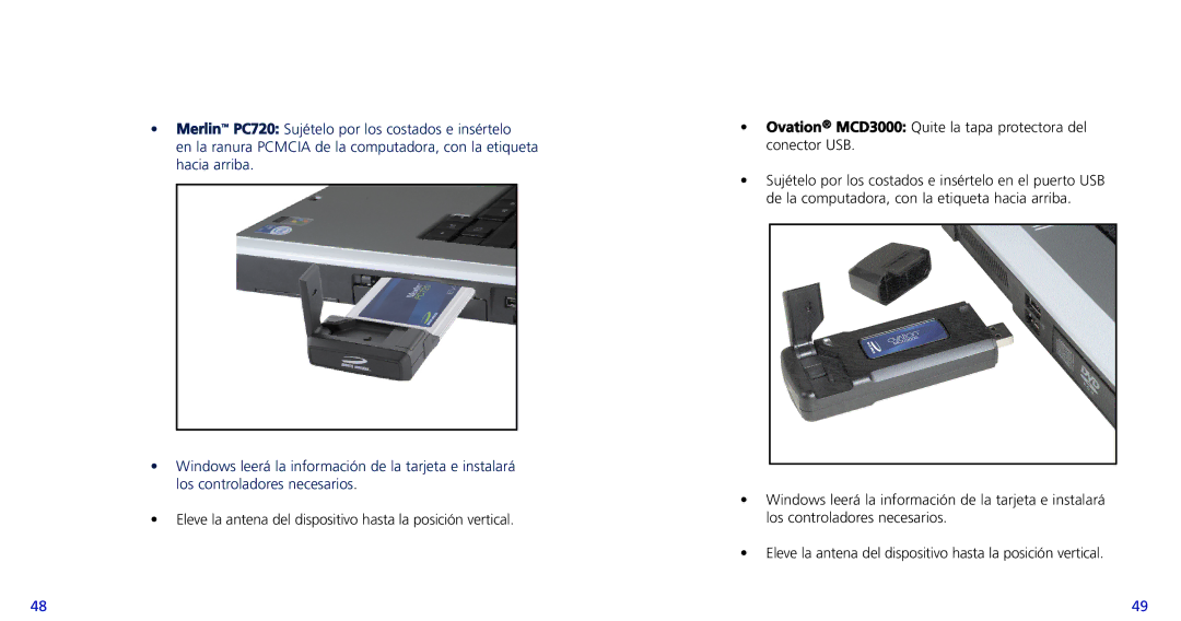 Novatel Wireless PC720, X720 quick start 