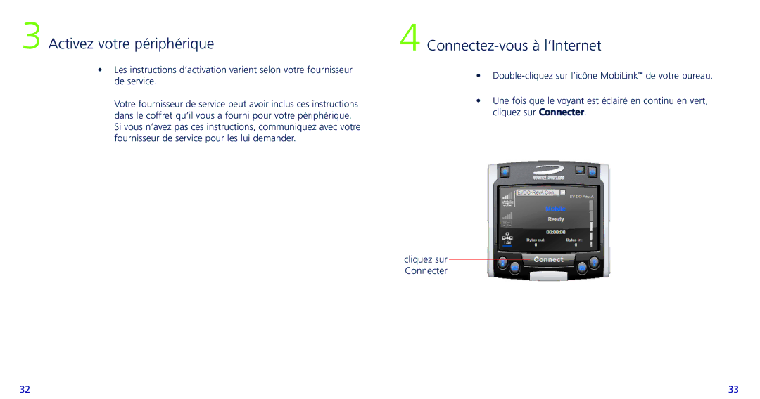 Novatel Wireless X720 quick start Activez votre périphérique, Connecteznet 