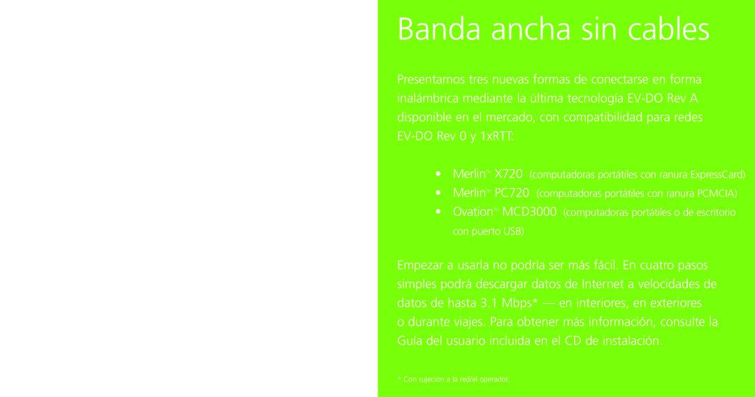 Novatel Wireless X720 quick start Banda ancha sin cables 