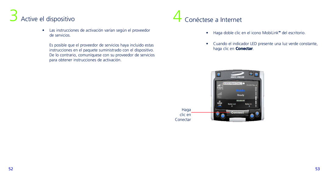 Novatel Wireless X720 quick start Active el dispositivo, Conéctese a Internet 