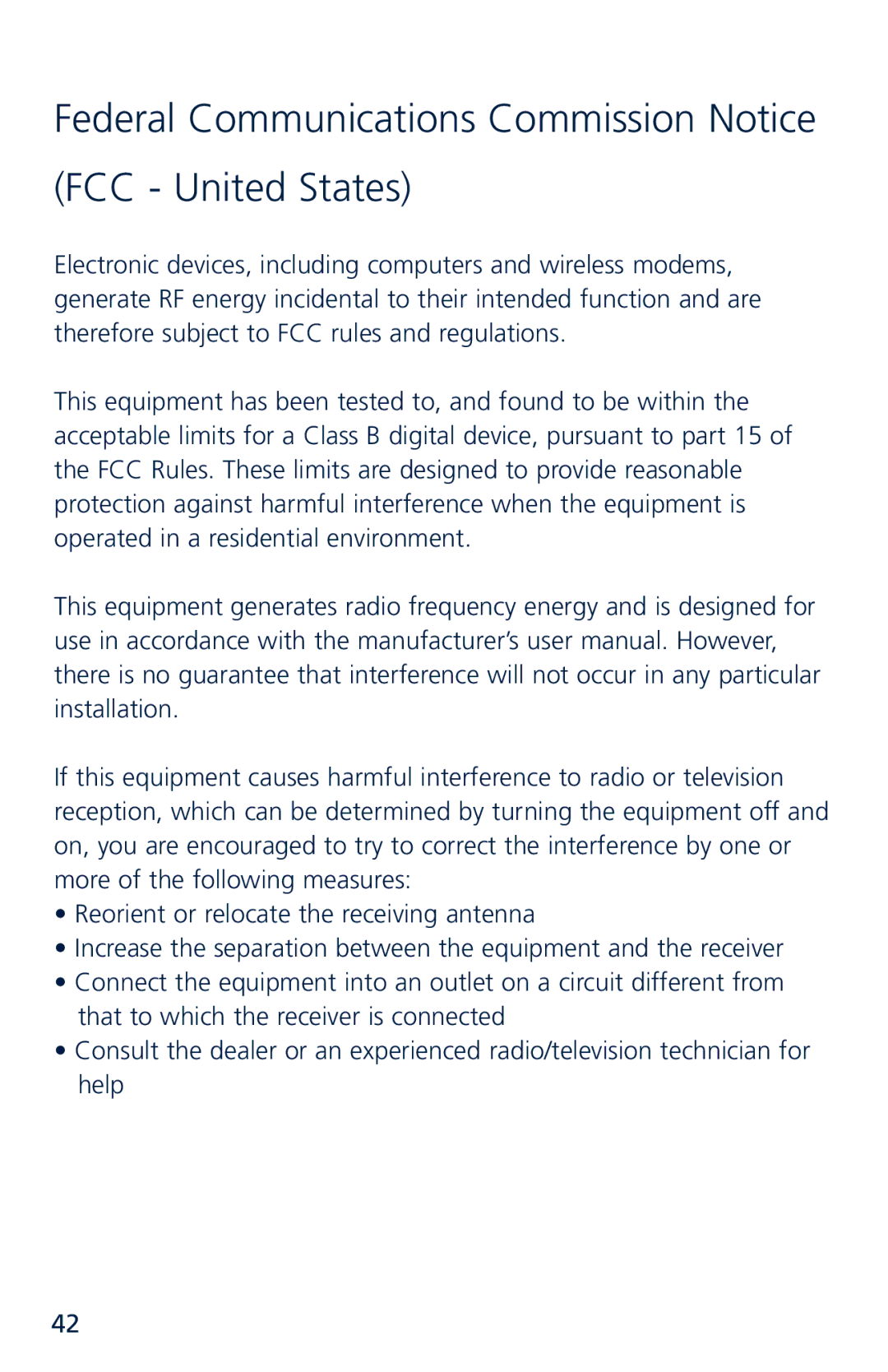 Novatel XU870 manual Federal Communications Commission Notice, Fcc 