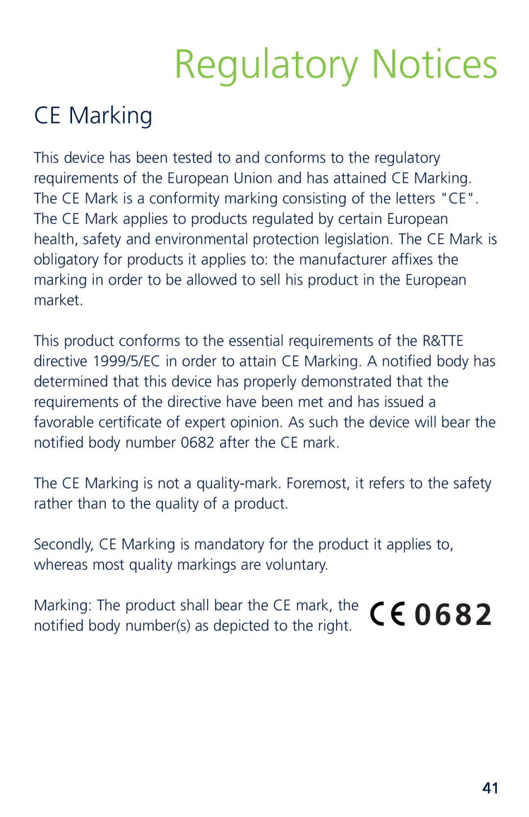 Novatel XU870 manual Regulatory Notices, CE Marking, 0 6 8 