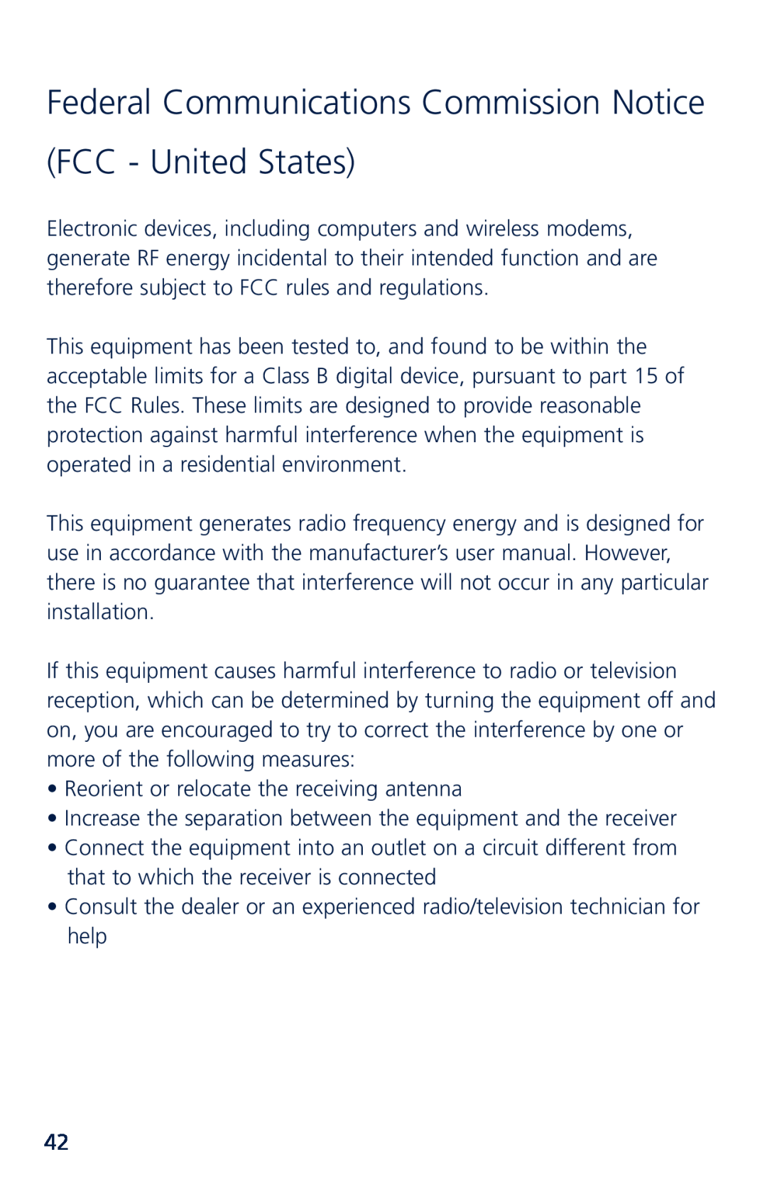 Novatel XU870 manual Federal Communications Commission Notice FCC 