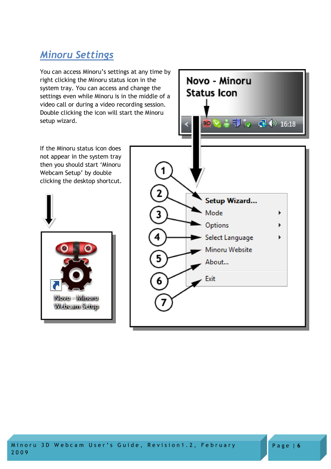 Novo Minoru Minoru 3D manual Minoru Settings 