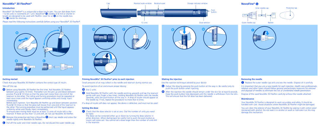 Novo Nordisk Novomix 30 manual NovoMix 30 FlexPen, NovoFine Í, Introduction 