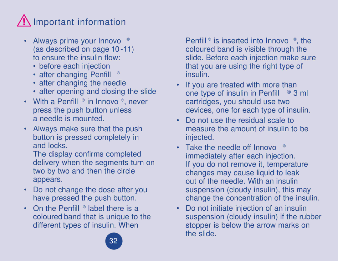 Novo Nordisk 510620 manual ÆImportant information 