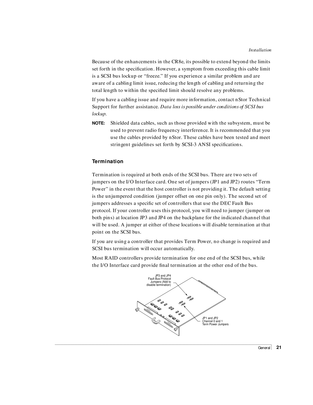 NStor Technologies Disk Array Enclosure, CR8e manual Termination 