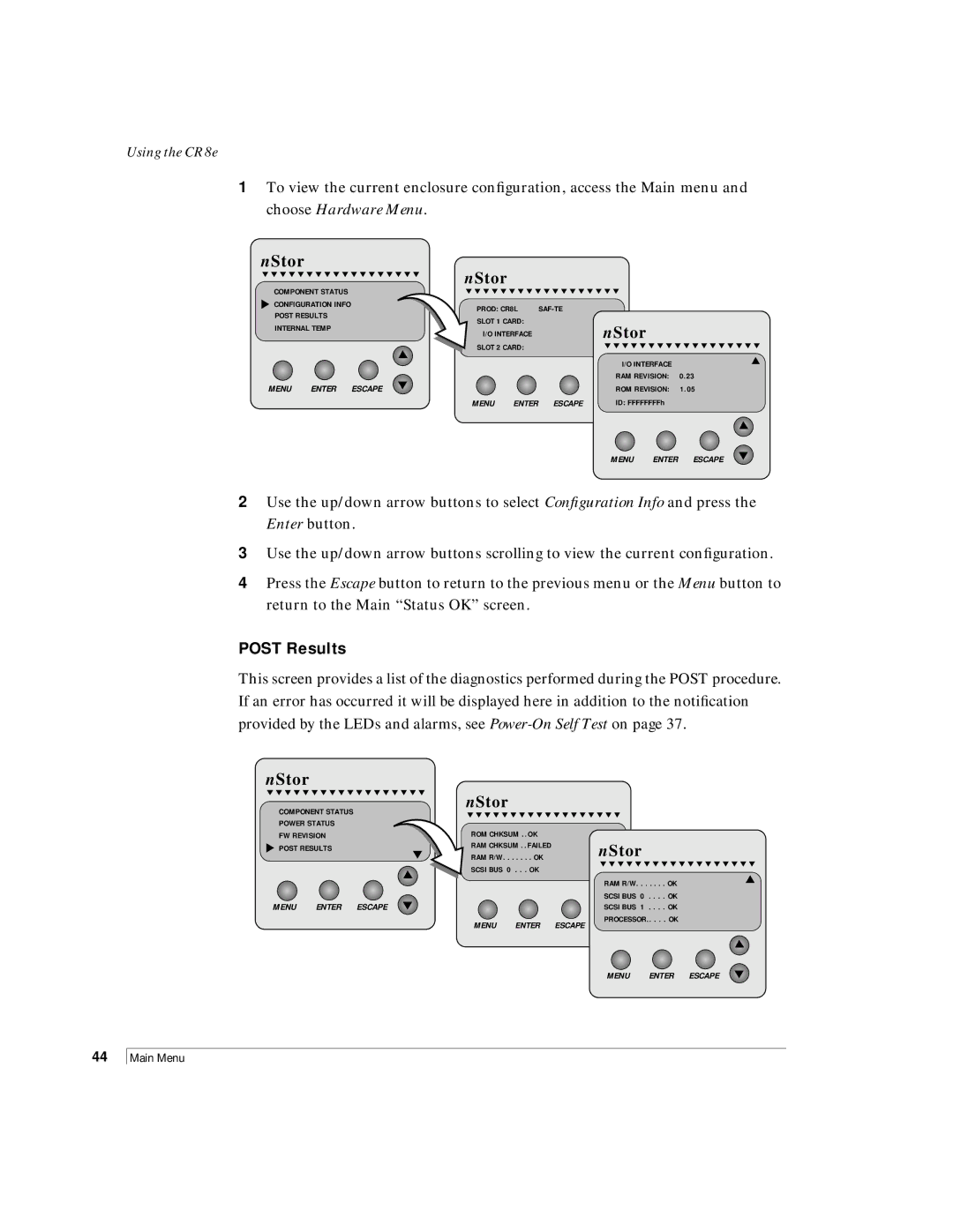 NStor Technologies CR8e, Disk Array Enclosure manual Post Results 