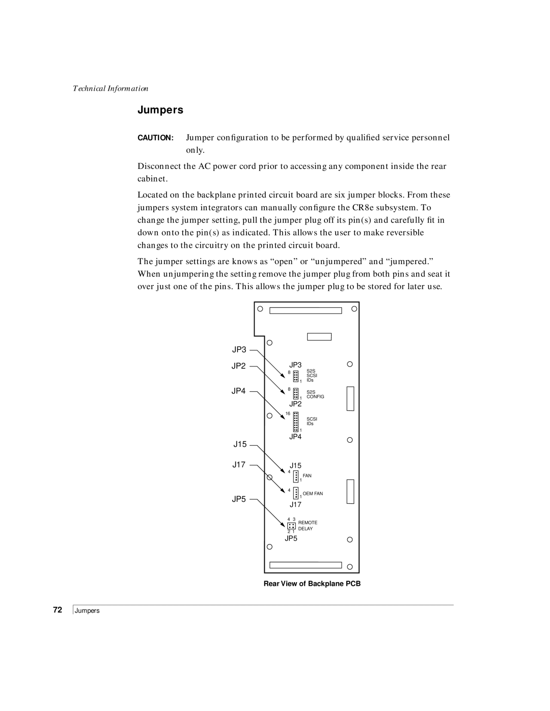 NStor Technologies CR8e, Disk Array Enclosure manual Jumpers 