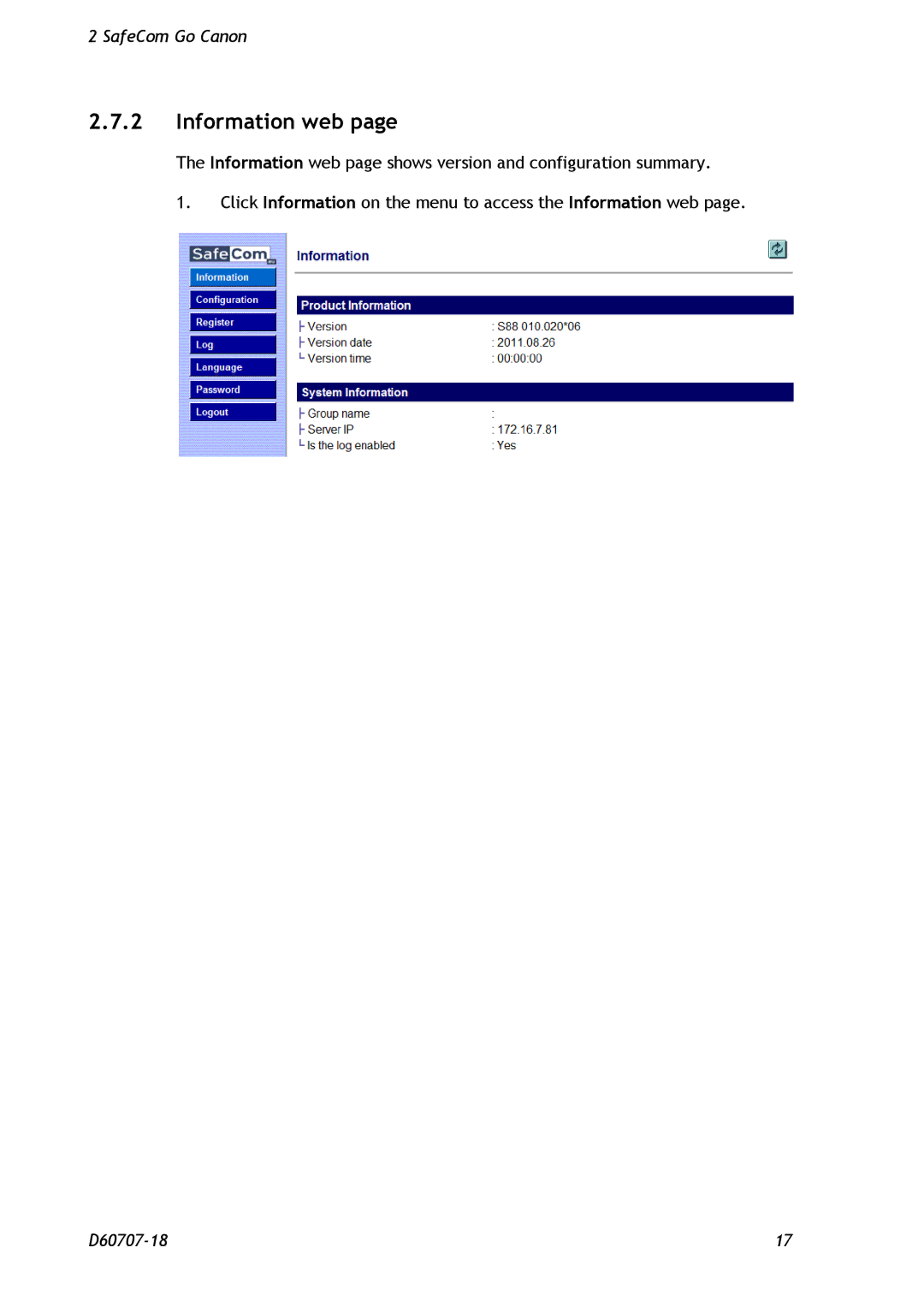 Nuance comm D60707-18 manual Information web 